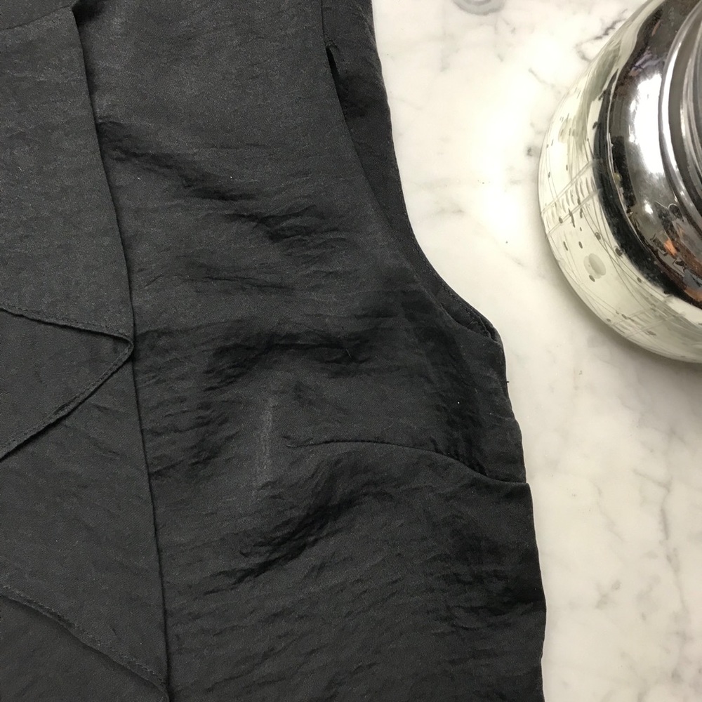 Club Monaco Black Ruffle Front Sleeveless Shell - Picture 6 of 9